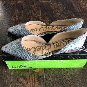 Sam Edelman Rodney Snakeskin Embossed Flat Sz 7.5
